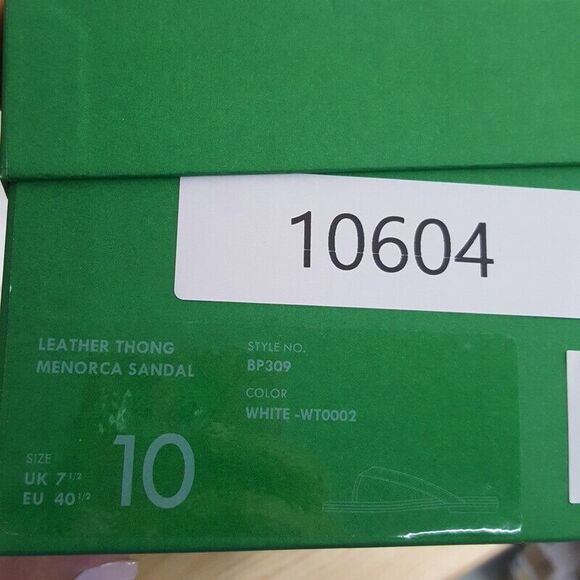 J CREW Womens Sandals Size 10 White Leather Thong Cushioned Flip Flops MENORCA - Picture 4 of 4